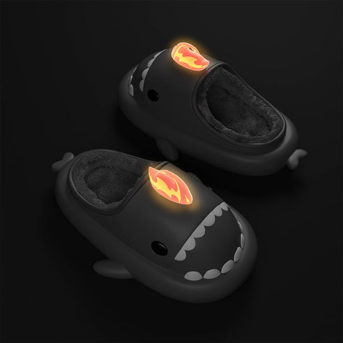 Sharkicks Basic - Hiver, Chaussons Requins Kaiju de Feu, Talon Ouvert